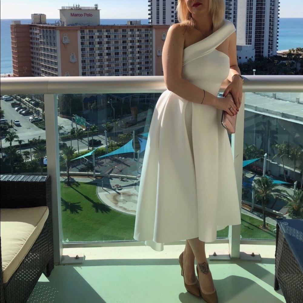 Wedding White One Shoulder Dress